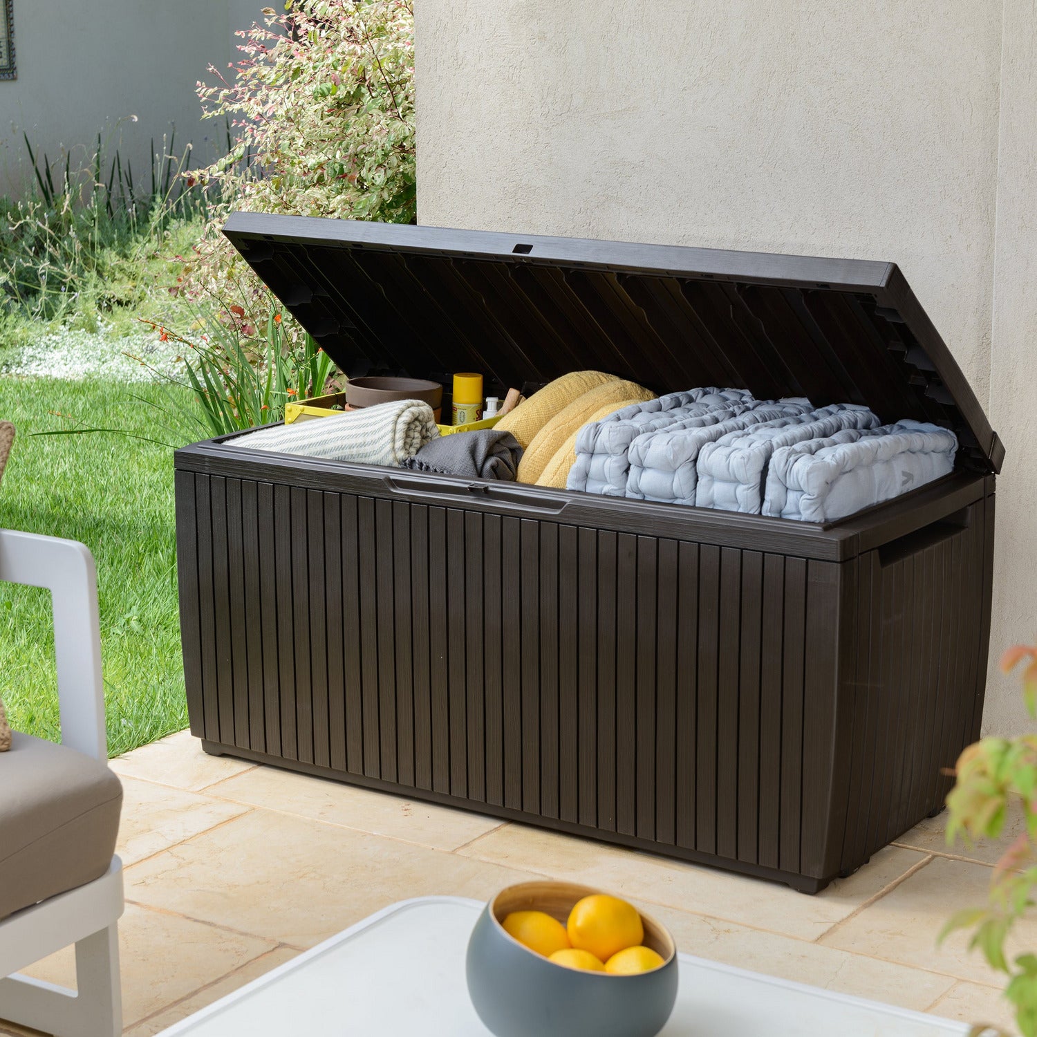 KETER - Baule da giardino marrone SpringWood - h57x123x54 cm